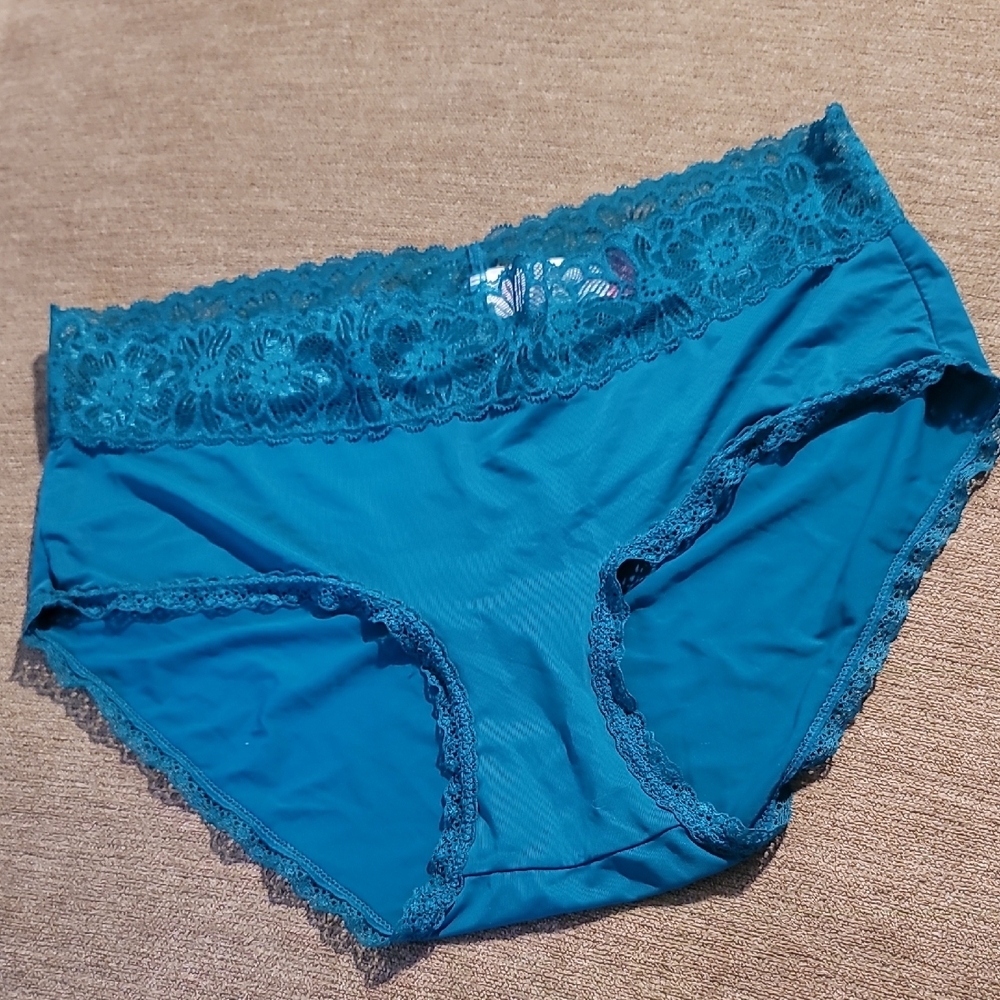 Teal Lace Trim Women's Briefs